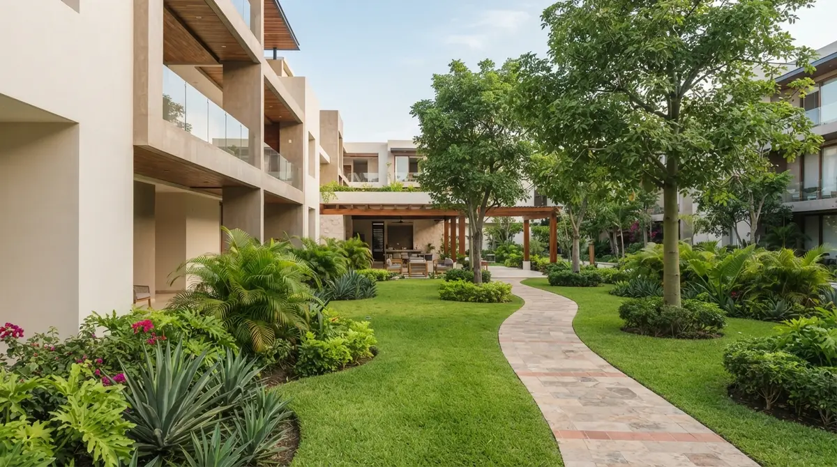 Jardines y áreas verdes en condominios: riego, poda y proveedor